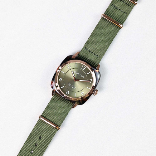 Briston Clubmaster Chic HM - Gold, Olive Green, 36mm Quartz